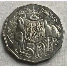 AUSTRALIA 1999 . FIFTY 50 CENTS COIN . COAT OF ARMS